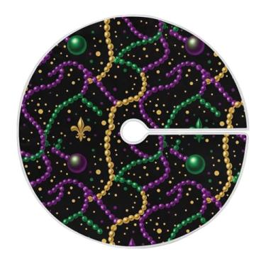 Imagem de ATTX Saia de árvore com contas de Mardi Gras de 118 cm – Decoração festiva para festas de ano novo e carnaval #342