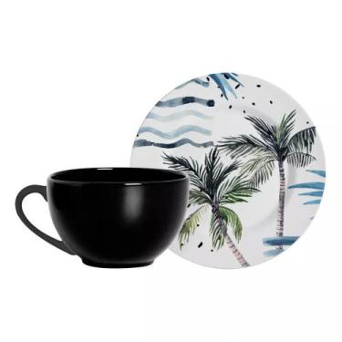 Imagem de Conjunto com 6 Xícaras de Chá com Pires Palm Island 250ml - Alleanza C