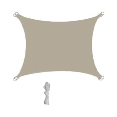 Imagem de Toldo De Sombra Impermeável Em Poliéster Cinza Bege Para Camping E Var