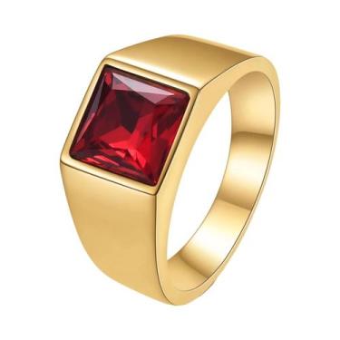 Imagem de Anel De Selo Grande Com Corte Quadrado De Quartzo Para Mulheres E Home