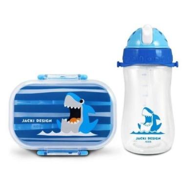 Imagem de Kit Pote Marmita 400ml e Garrafa 460ml Infantil conjunto volta as aula