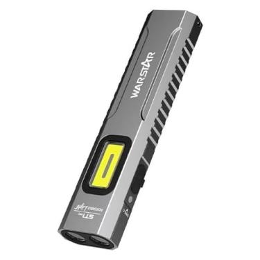 Imagem de KOAPHEON Lanterna ST1 PRO 1500 lúmens, luz recarregável com clipe de bolso, luz lateral, trabalho para oficina, luzes profissionais, acampamento e caminhada (cinza)