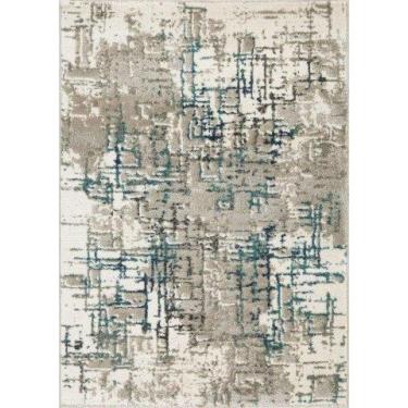 Imagem de Tapete Egípcio para Sala Edantex Sena 10 - 300x400cm Creme e Azul