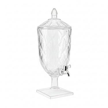 Imagem de Suqueira 4,5 Litros Acrílico Cristal com Torneira, Dispenser de Bebidas com Tampa e Base, Transparente