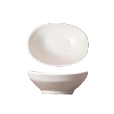 Imagem de KEG801302 Molho de cerâmica oval para cozinha, tempero, vinagre, açúcar, condimentos, tigelas de imersão (branco)