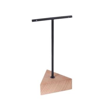 Imagem de Suporte de exibição de joias, simples, preto, metal, t-mastro, brincos, armazenamento de joias, ornamentos para tiro criativo, suporte de exibição de joias organizador (natural, grande)