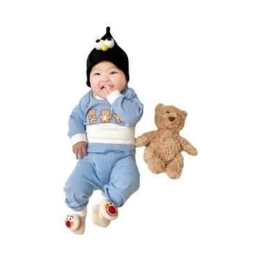 Imagem de Conjunto De Pijama De Algodão Para Bebê Menino Com Mangas Longas 2 Peç