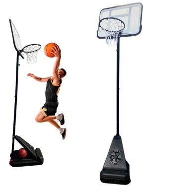 Imagem de Tabela Cesta Bola Basquete Altura Ajustavel Quadra Treino Rodinhas Quadra Partida Recreaçao Clube Escola