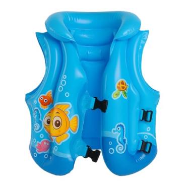 Imagem de Colete Salva-Vidas Infantil Natação Boia Fechos Ajustáveis Flutuador de Segurança Piscina (Azul)