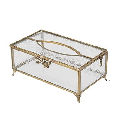 Imagem de GHJUMKFDF Caixa de lenços/suporte caixa de lenços de papel de vidro bombeamento caixa de lenços design moderno casa sala de estar quarto mesa caixa de armazenamento de lenços
