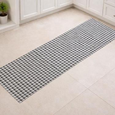 Imagem de Passadeira de Cozinha Tapete Pia Jacquard Antiderrapante COR:POÁ BEGE 