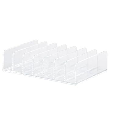 Imagem de HEEPDD Organizador de Paletas de Maquiagem Transparente, Suporte de Rack de Suporte Cosmético de 7 Slots para Contornos de Sombras, Blush, Com Material Plástico Forte para Mesa de (Grande)