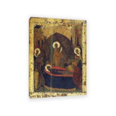 Imagem de SDYJ6GSW Assumption By Andrei Rublev Pôster Impressão Vintage Pintura Tela Andrei Rublev Arte de Parede Estética Presente de Feriado Decoração de Casa para Sala de Estar Igreja Moldura 100x70cm