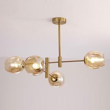 Imagem de Luminária pendente de vidro irregular com várias lâmpadas, luminária suspensa criativa para interiores, ideal para sala de estar, quarto, sala de jantar, lustre de teto para decoração de cas