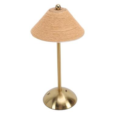 Imagem de Luocute Abajur, Corda de Tecido à Mão, LED Recarregável Sem Fio Com Controle de Toque Regulável de Temperatura de 3 Cores, para Quarto, Sala de Estar, Jantar, Decoração de (Marrom)