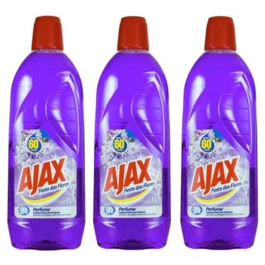 Imagem de Kit 3 Limpador Ajax Festa Das Flores Lavanda 1 Litro