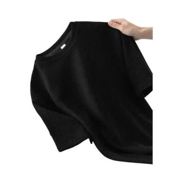 Imagem de Camiseta Masculina De Verão Estilo Coreano Com Manga Curta Em Waffle, 