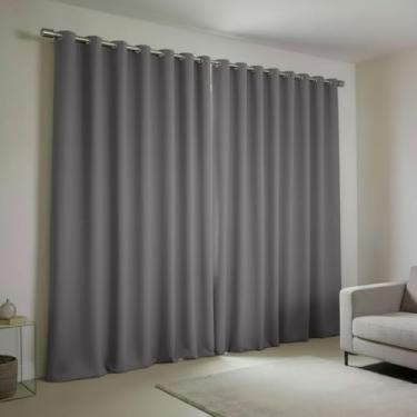 Imagem de Cortina Blackout em Tecido - Corta Luz - Sala - Quarto - Escritório (Cinza, 4,00 x 2,70 Metros)