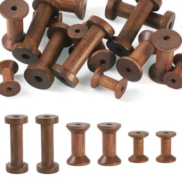 Imagem de Craftdady 15 peças de carretéis vazios de madeira 3 tamanhos de costura de madeira para bordado carretel de linha de artesanato bobinas de tecelagem de arame para artes de tecelagem de arame faça você