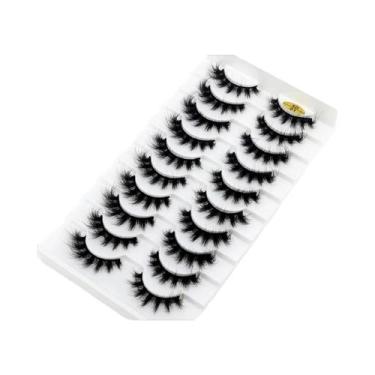 Imagem de Cílios Postiços Naturais Longos 3D De Mink, 10 Pares, Macios E Volumos
