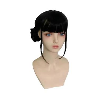 Imagem de Peruca De Cosplay Kpop Para Meninas, Cabelo Longo Roxo, Preto E Vermel