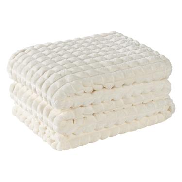 Imagem de Cobertor Comfy Queen Manta Ultrasoft Alto Relevo Super Macia - Marfim - Palha