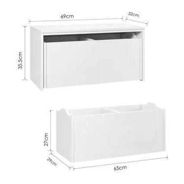 Imagem de Mesa Organizadora Com Baú Para Brinquedos Gregory 100% Mdf