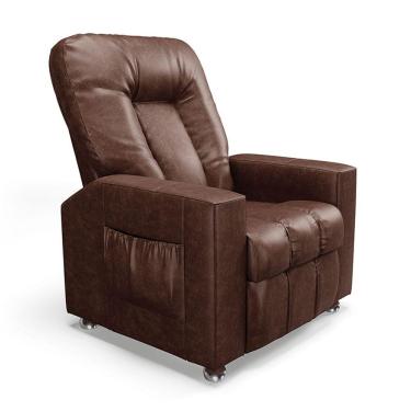 Imagem de Poltrona Do Papai Reclinável Para Cinema Sora Pu Marrom Brilho Fh1 - D'rossi