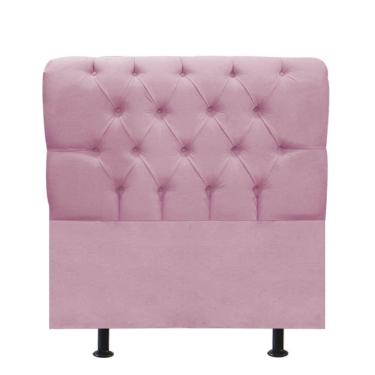 Imagem de Cabeceira Estofada Cama Box Solteiro 100cm París Veludo Rosa Bebe- Mabe Magazine