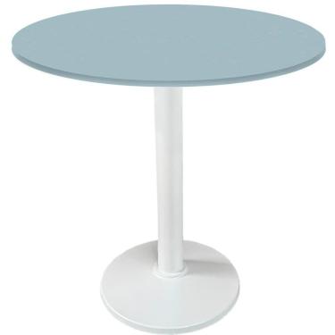 Imagem de Mesa Zeta Ferro Branco 75 Cm (alt) Disco Redondo Tampo Mdp Redondo 70 Cm (larg) X 2,50 Cm (alt) Cinza