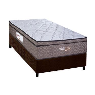 Imagem de Cama Box Solteiro: Colchão Magnético Paropas C- Vibro Massagem Aplause Smart Brown + Base Crc Suede Brown (88x188)