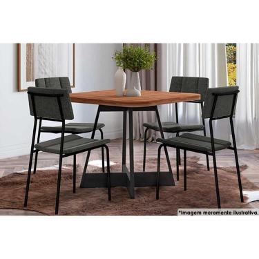 Imagem de Sala De Jantar 1593 C- Tampo 90x90cm E 4 Cadeiras 1742 Preto-grafite Carraro