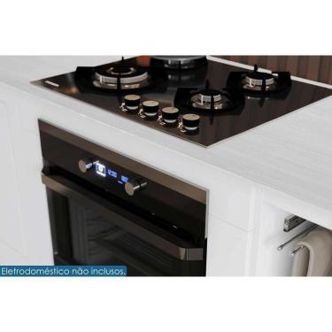 Imagem de Balcão De Cozinha Com Tampo Americana Para Forno De Embutir E Cooktop 80cm Branco