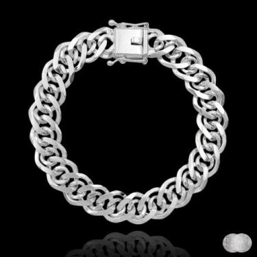 Imagem de Pulseira Carioca Masculina Fecho Gaveta Prata Italiana 925 10mm - Tche