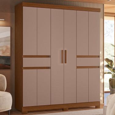 Imagem de Guarda-roupa 10 Portas e 02 Gavetas Olímpia Nogueira / Capuccino