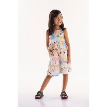 Imagem de Conjunto Infantil para Menina com Blusa e Bermuda Aumigo Três e Já, Of