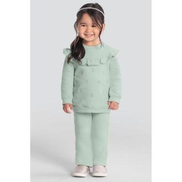 Imagem de Conjunto infantil menina bordado florido Mundi Verde-Feminino