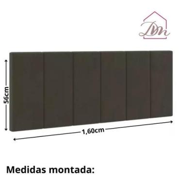 Imagem de Cabeceira Cama Casal Estofada Queen 1,60Cm Preta Quarto D.M - Decor Mo
