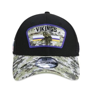 Imagem de BONÉ NEW ERA 940 MINNESOTA VIKINGS SALUTE TO SERVICE NFP22BON231 PRETO VERDE-Masculino