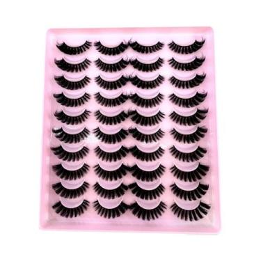 Imagem de Cílios Postiços De Visom Sintético Macios, 20 Pares, Naturais, Longos,