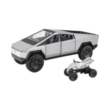 Imagem de Caminhão Miniatura Tesla Cybertruck Em Escala 1:24 Em Liga De Metal Fu