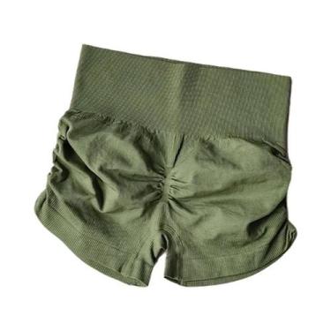 Imagem de Shorts De Yoga Femininos De Cintura Alta Com Efeito Levanta Bumbum E C