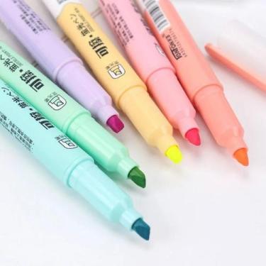 Imagem de Kit 6 Canetas Marca Textos Apagáveis Tons Pastéis - Dafu