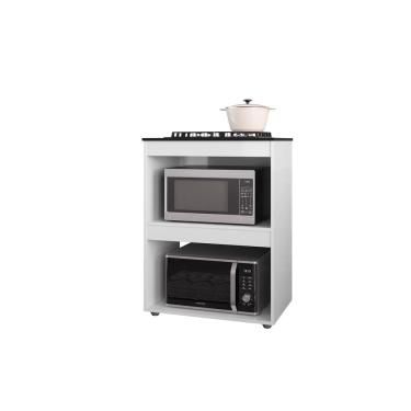 Imagem de Armário Cooktop Adriana Branco C/Tampo Fogão 4 ou 5 Bocas - AJL Móveis