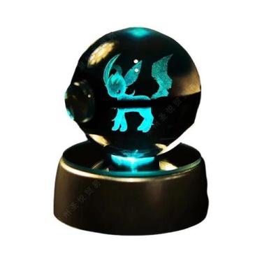 Imagem de Lâmpada Noturna 3D Pikachu Gengar Mewtwo Estátua De Bola De Cristal Po