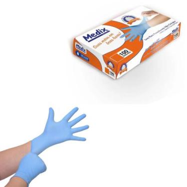 Imagem de Luva de Procedimento Nitrilica Sem Pó Azul G Caixa Com 100 unidades Me