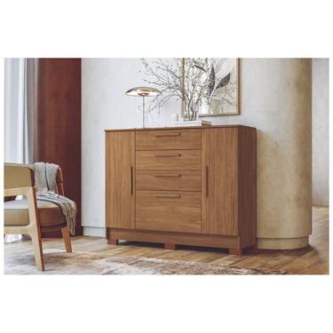 Imagem de Cômoda Pinhais 2 Portas 4 Gavetas Jatoba- Santos Andirá, Jatobá