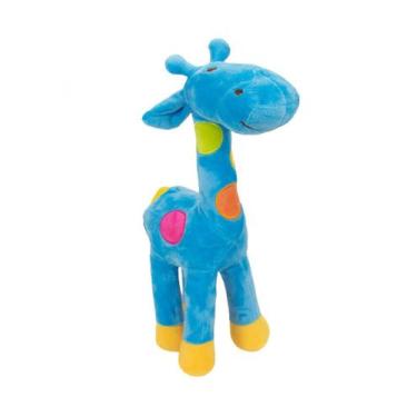 Imagem de Girafa Azul Com Pintas Coloridas 34cm Pelúcia - Fofy
