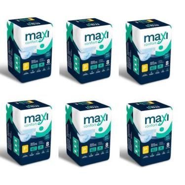 Imagem de Kit 6 fraldas geriatricas pacote com 08 tiras maxi confort - p