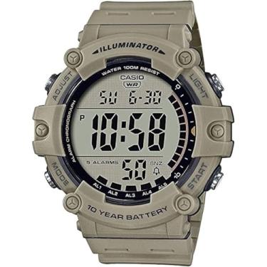 Imagem de Casio Iluminador Série AE1500WH | Bateria de 10 anos | Retroiluminação LED | 5 alarmes | Cronômetro de 1/100 segundos | Relógio digital masculino, Bronzeado, Standard, Digital